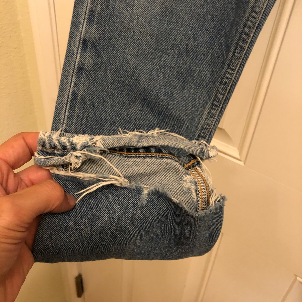 AGOLDE Feel Good High Rise Classic Jean Blue 24 Distressed Button Fly High waist - Picture 8 of 16